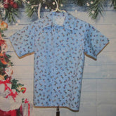 Boys Blue Snowman Face Christmas Shirt